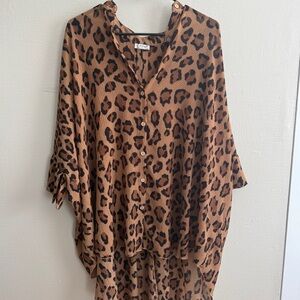 Free People Cheetah Blouse